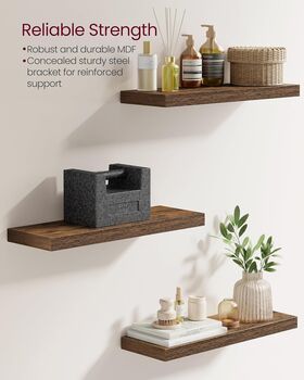 Set Of Four Floating Wall Shelves, 4 of 6