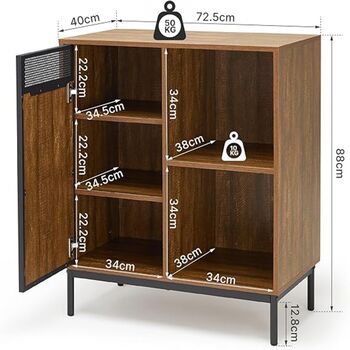 Sideboard, Storage Cabinet With One Door And Adjustable, 7 of 9