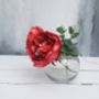 Deep Red Faux Peony Bouquet In Vase, thumbnail 3 of 9