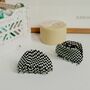 70s Style Flat Chequered Print Hair Claw Clip, thumbnail 3 of 7