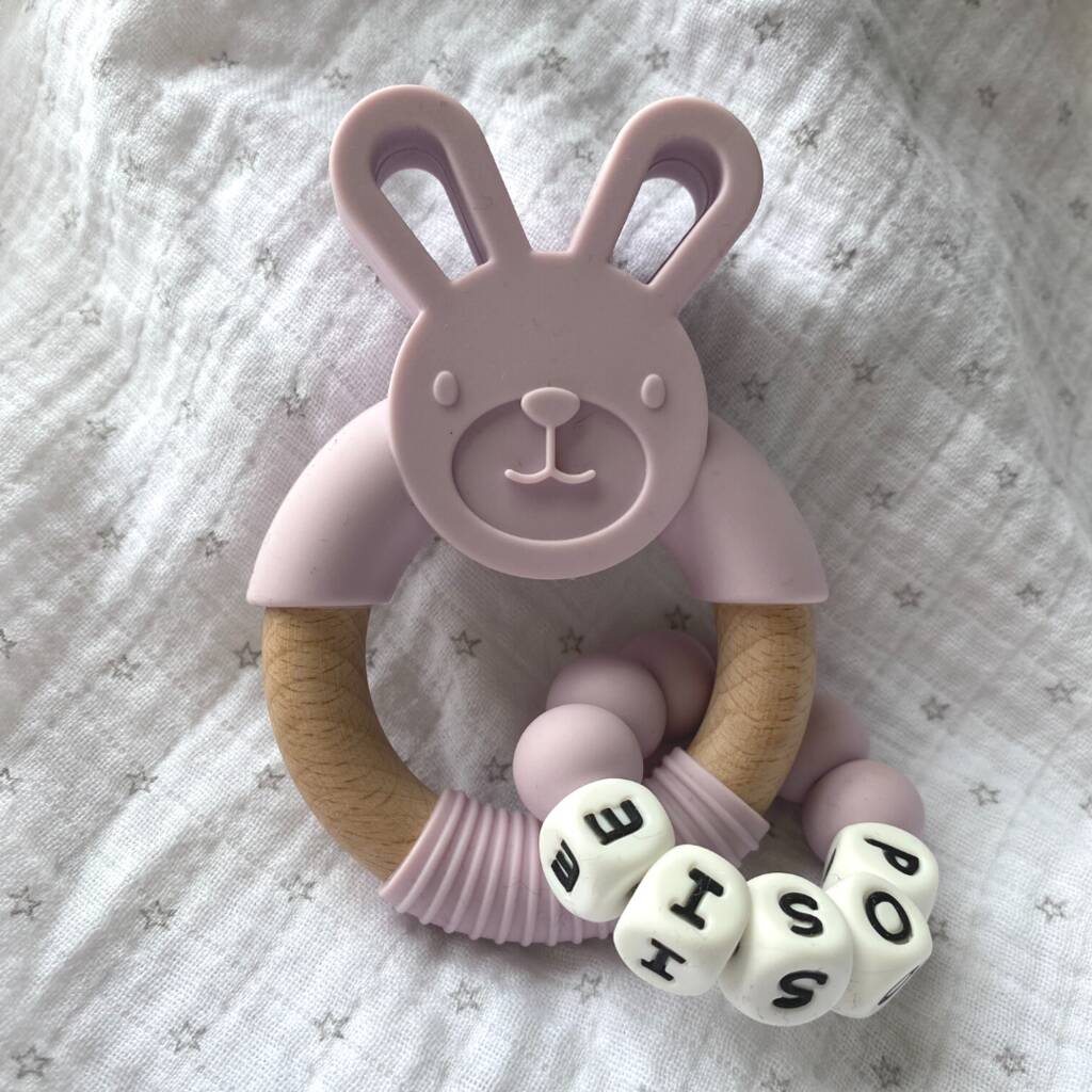 Personalised Bunny Teether By Lily & Posie