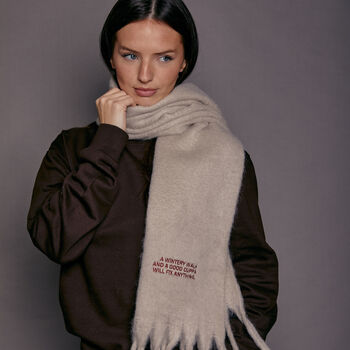 Embroidered Personalised Slogan Scarf, 4 of 7