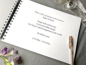 Personalised Diamond Wedding Anniversary Guestbook, 4 of 10