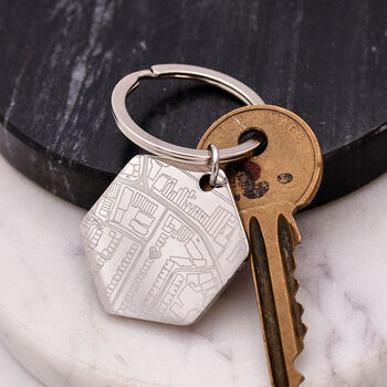 Personalised Street Map Hexagon Keyring, 2 of 12