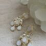 White Gold Plated Mother Of Pearl Earrings, thumbnail 4 of 5