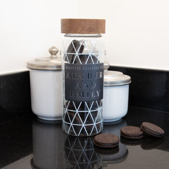 Personalised Reserved For Biscuit Glass Storage Jar, 2 of 9