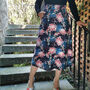 Annie Linen Blend Midi Skirt Koi Print, thumbnail 6 of 8