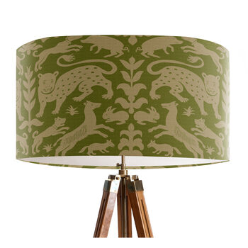 Beasts Olive Green Lampshade, 3 of 4