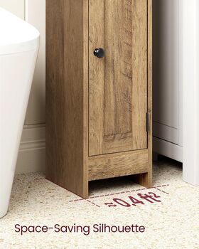 Slim Bathroom Floor Storage Cabinet Adjustable Shelves, 6 of 7