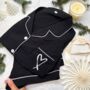 Luxury Christmas Pyjama Gift Set For Her With Eye Mask And Satin Hair Bow In Black And White, thumbnail 3 of 11