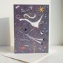 Flying Bride And Groom Wedding Congratulations Card, thumbnail 3 of 6