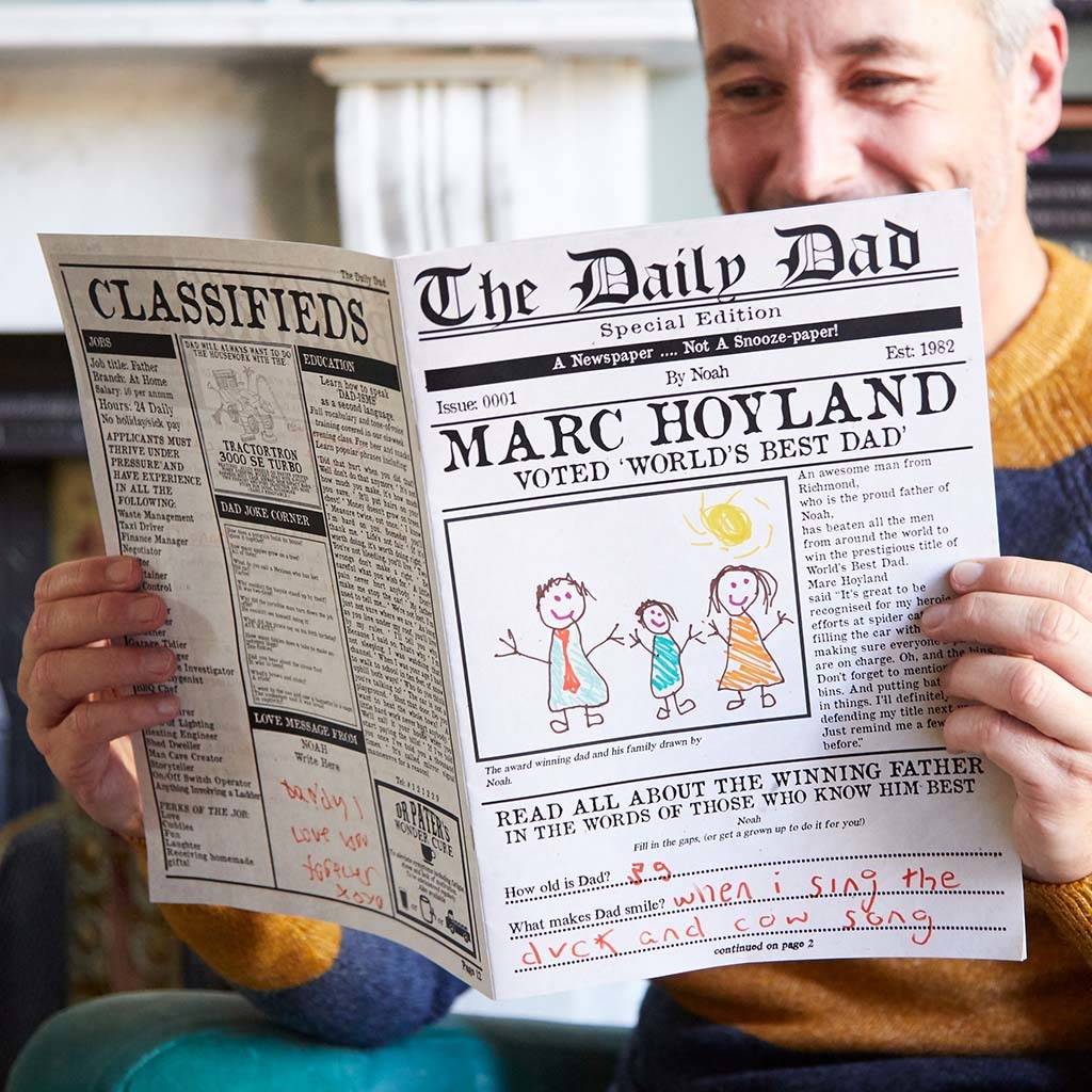 'The Daily Dad', Personalised Newspaper For Fathers, 1 of 9