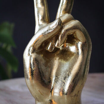 Gold Peace Hand Ornament, 2 of 3
