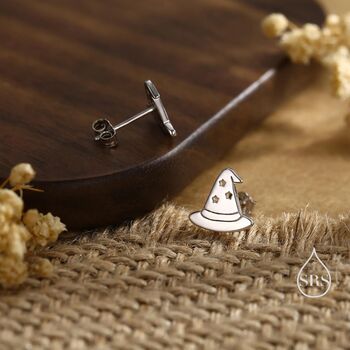 Sterling Silver Tiny Witch Hat Stud Earrings, 5 of 12