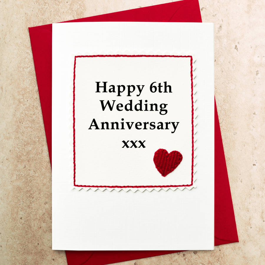 handmade 6th wedding  anniversary  card by jenny arnott 