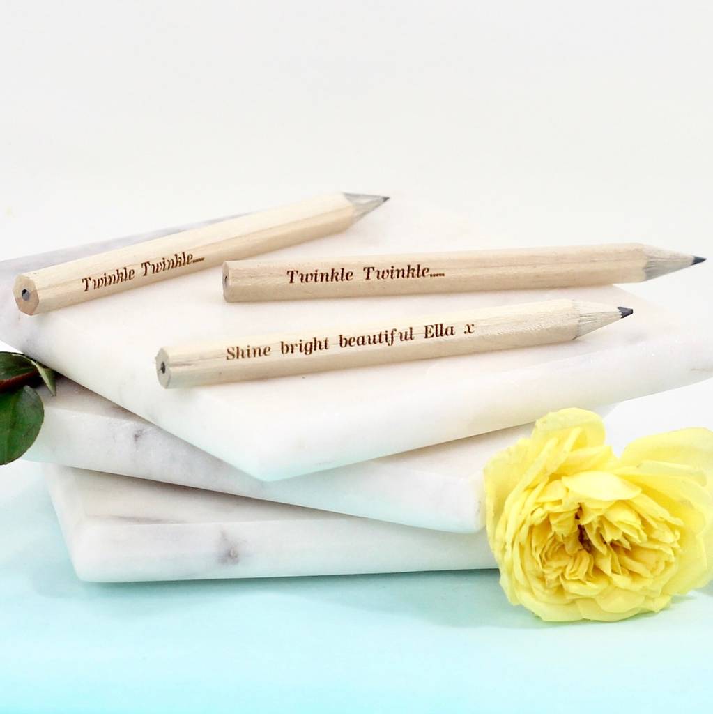 engraved personalised message pencils by beecycle