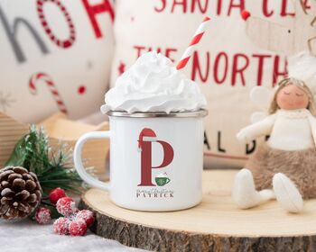 Personalised Christmas Initial Mug, 4 of 4