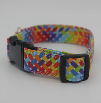 Rainbow Geometric Dog Collar, 6 of 10