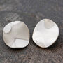 Gold Plated Silver Hammered Round Clip On Earrings, thumbnail 7 of 8