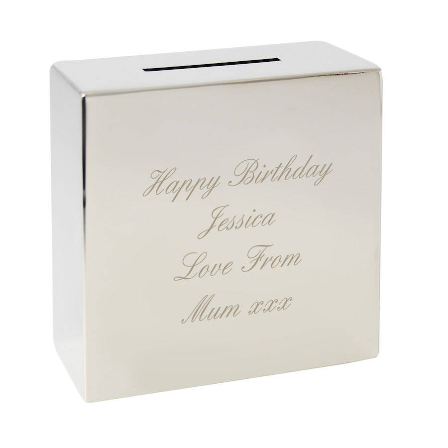 Personalised Engraved Money Box By The Letteroom