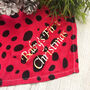 Personalised First Christmas Red Print Baby Xl Muslin, thumbnail 2 of 5