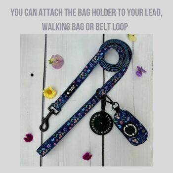 Navy And Pink Floral Dog Poo Bag Holder, 2 of 4