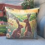 Countryside Hare Print Cushion, Nature Inspired Decor, thumbnail 1 of 7