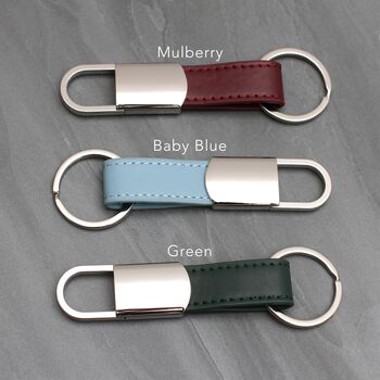 Personalised Italian Leather Message Keyring, 3 of 7