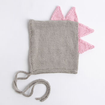 Dinosaur Baby Bonnet Easy Knitting Kit, 3 of 12