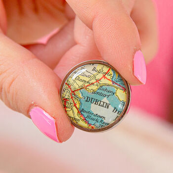 Personalised Vintage Map Token Keyring For Her, 3 of 12