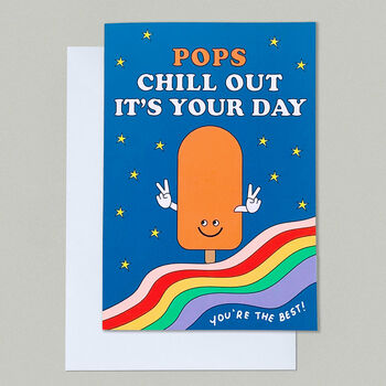 Pops Chill Best Dad Grandad Fathers Day Birthday Card, 3 of 3