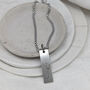 Handprint Footprint Slim Tag Steel Necklace, thumbnail 3 of 6