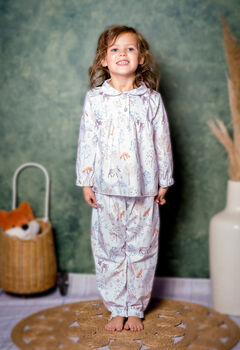 Children's Cotton Pyjama Set Woodland Snow Forest, 2 of 7