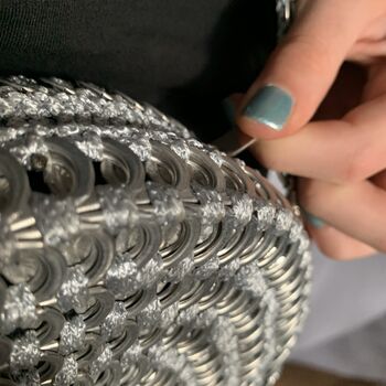 Circular Fashion Daisy Chain Crochet Ring Pulls Bag, 9 of 12