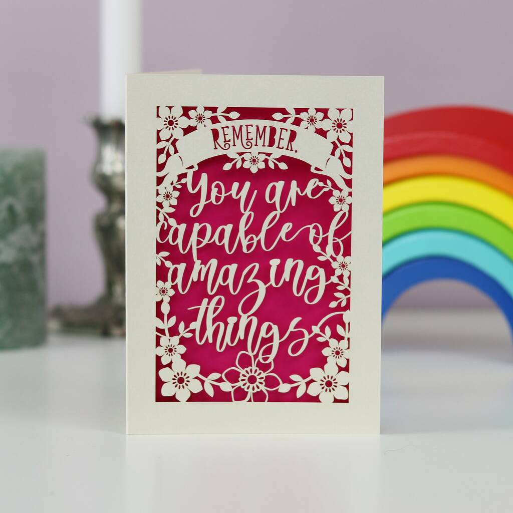 You Are Capable Of Amazing Things Papercut Card, 1 of 6