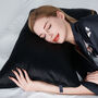 Silk Sleep Giftset Black Luxury Pillowcase Eye Mask And Scrunchie, thumbnail 3 of 12