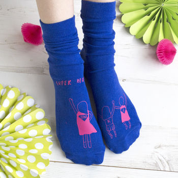 Personalised Super Mum Socks, 3 of 3