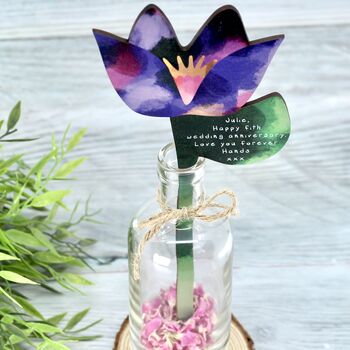 Personalised Wood Flower In A Bottle, 6 of 12