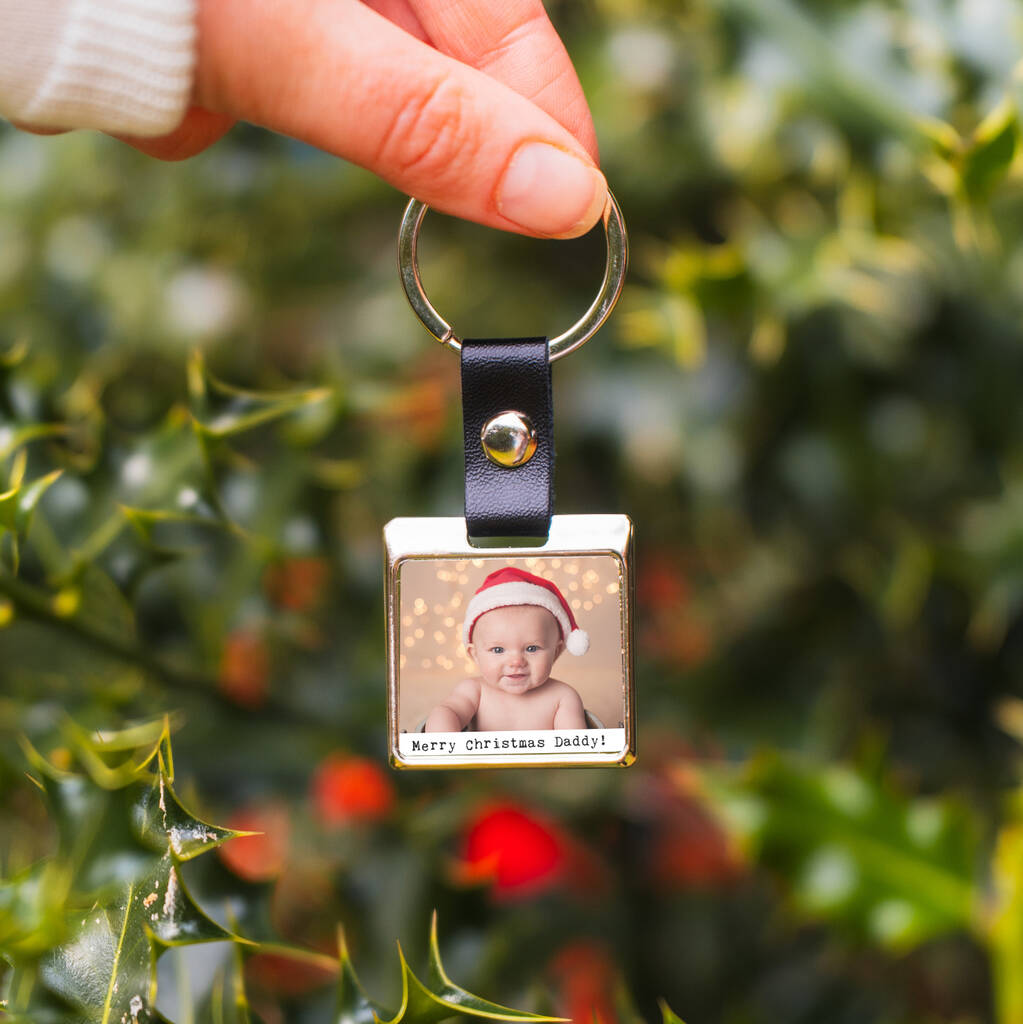 Personalised Photo And Message Christmas Keyring, 1 of 2