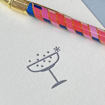'Champagne Celebrations' Letterpress Card, 2 of 2