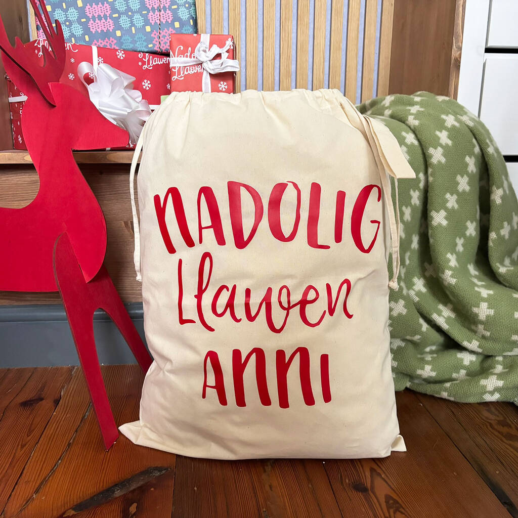 Personalised Welsh Christmas Sack, 1 of 3