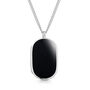 Men's Large Onyx Dog Tag Locket 925 Silver, thumbnail 1 of 4