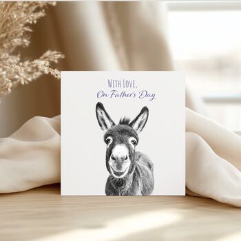Funny Donkey Animal Hand Drawn Father’s Day Card For Dad, 2 of 6
