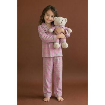 Perla Pyjama Set With Matching Teddy Bear Pink Set, 2 of 3