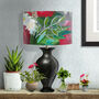 Scarlet Heaven, Modern Floral Red And Green Lampshade, thumbnail 1 of 4