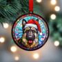 German Shepherd In Santa Hat Suncatcher Decoration, thumbnail 3 of 6