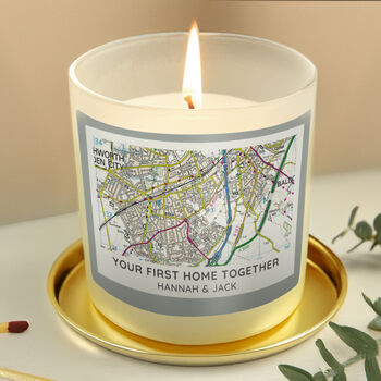 Personalised New Home Map Candle, 2 of 8