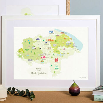 Map Of North Yorkshire Art Print, 6 of 9