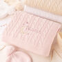Personalised Pink Baby Blanket – Moon And Stars Name Embroidery, thumbnail 1 of 12