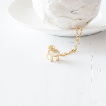 Gold Plated Elephant Necklace, 4 of 8